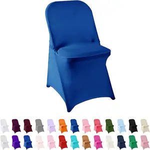 Housse De Chaise Wholesale White Stretch Chair Slipcovers Party Banquet Wedding Spandex Folding Chair Covers For Wedding
