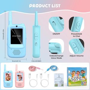 Video <strong>Walkie</strong> <strong>Talkies</strong> 2 Pack Rechargeable Screen <strong>Long</strong> Range 2 Way Radio 4 Voice Effects for Age 3-12 Boys Girls - Product Image 6