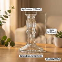 Porte-bougie cylindrique en verre transparent, conteneur vide en vrac pour la fabrication de bougies, décoration de mariage