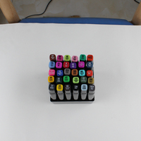 Touchfive — ensemble de stylos marqueurs permanents à double pointe, 64 couleurs, avec sac, tampon de peinture artistique personnalisé