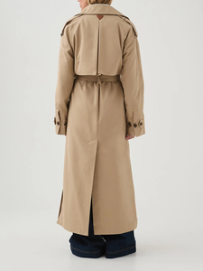 معطف ترنش نسائي جديد لخريف وشتاء، جاكيت متوسط الطول بقصة واسعة، مصنوع من القطن مع حزام، ملابس بتصميم وتصنيع مخصص حسب الطلب - Product Image 4