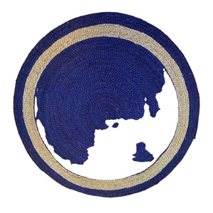 Round Jute <b>Rug</b> Solid Color Braided Flat Pile Traditional Living Room Home Decor Spot Clean <b>Thin</b> 1 Piece - Product Image 3