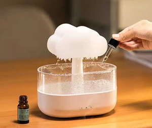 Offre Spéciale 2023 Innovation Coloré Aroma Diffuseur Huile Essentielle 200ml 7 Led Couleurs Champignon Forme Goutte De Pluie Nuage Humidificateur - Product Image 2