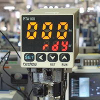 Teshow PTA100 Timer LED Digital Countdown 24 Volt, Programmable 48x48mm, Timer Tunda Plastik, Bersertifikasi CE, Mendukung OEM ODM