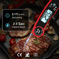 Termometer daging Digital lipat plastik, termometer rumah tangga untuk Oven barbekyu