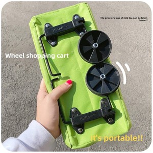 Portable Lightweight Wheeled Delivery <b>Trolley</b> <b>Foldable</b> Single-Tier Grocery Shopping Cart with Storage Bag Small Trailer - Product Image 4