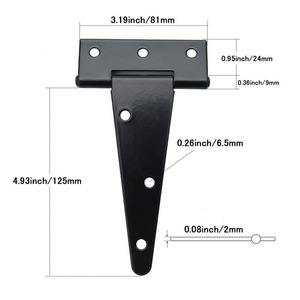 RHETECH Heavy-Duty T-Strap Shed Bisagra <span class=keywords><strong>Hierro</strong></span> negro Hardware <span class=keywords><strong>forjado</strong></span> Puerta <span class=keywords><strong>de</strong></span> acero a prueba <span class=keywords><strong>de</strong></span> herrumbre Puertas <span class=keywords><strong>de</strong></span> Granero <span class=keywords><strong>Bisagras</strong></span> en T Puertas - Product Image 4