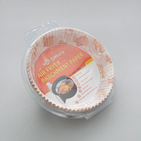 Impression personnalisée, biodégradable, double face, résistant à la chaleur, anti-graisse, antiadhésif, jetable, 100 pièces, 6,3 pouces x 1,77 pouces, pour friteuse à air