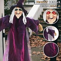 Nicro vente chaude Latex sorcière fantôme avec chapeau pendentif suspendu maison hantée horreur brillant cheveux longs décorations d'halloween