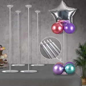 Kit dudukan balon meja akrilik, dudukan tongkat balon dengan alas untuk dekorasi pesta tengah meja