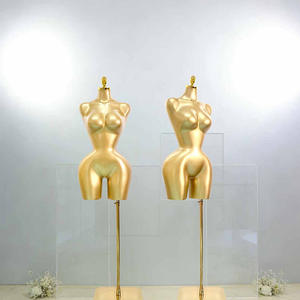 <span class=keywords><strong>Mannequin</strong></span> de présentation corps entier en fibre de verre, taille extra-large, avec tête, taille fine, poitrine et fessier généreux, finition dorée - Product Image 4