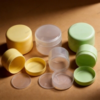 En stock – Pot à crème classique en plastique PP, coloris crème, avec couvercle à vis, sérigraphié – 10g, 20g, 30g, 50g, 100g, 150g, 200g, 250g