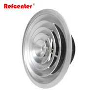 Diffuseur de plafond HVAC rond en aluminium avec registre papillon, pour l'alimentation en air des conduits de climatisation