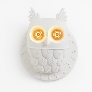 Lámpara de Pared de Resina Blanca Personalizada con Forma de Búho para Iluminación de Dormitorio y Pasillo - Product Image 2