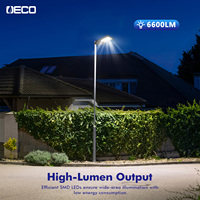 Lampe solaire de rue tout-en-un 3000LM IP65 à double angle de faisceau 3CCT avec capteur de mouvement PIR et télécommande