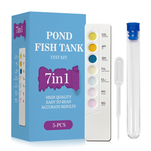 Kit de Prueba para Acuarios 7 en 1, Tiras Reactivas de Prueba de Agua Rápidas y Precisas para Acuarios y Estanques. Prueba pH, Amoníaco y Alcalinidad - Product Image 1