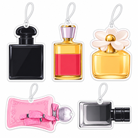 Diffuseur de parfum pour voiture en forme de flacon de parfum personnalisé LC, carte parfumée en papier, parfum longue durée, accessoires d'aromathérapie pour voiture