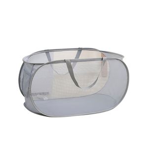 Cesto de Ropa Plegable Horizontal con Logotipo Personalizado, Bolsa de Almacenamiento de Ropa Sucia Portátil de Malla de Poliéster - Product Image 4