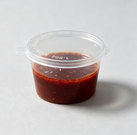 Gobelet jetable en plastique PP transparent avec couvercle, petit récipient à condiments 12oz, boîte à sauce à emporter, vente directe usine