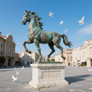 منحوتات كبيرة من البرونز والنحاس الأصفر مخصصة في الهواء الطلق من نمور الحصان والأسود للزينة - Product Image 4