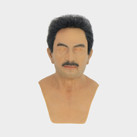 Masque de tête masculin en Silicone réaliste masque de visage en Silicone pour Crossdresser Cosplay Costume de fête couvre-chef homme d'âge moyen