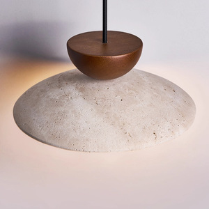 Luminaire suspendu vintage en bois de noyer UFO, style rétro Wabi Sabi, pour chambre à coucher, salle à manger - Product Image 4