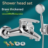 Ensemble de robinetterie de douche chromé en laiton poli, design moderne, fixation au sol, pommeau de douche à jet pluie, cartouche céramique