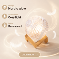 Ventilateur de bureau électrique décoratif personnalisé, réglable, en bois, avec lumière LED rafraîchissante, personnel, portable, mini, réglable