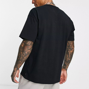 Camiseta de Hombre al por Mayor OEM con Logotipo Personalizado, Cuello Redondo, Cuello en <span class=keywords><strong>O</strong></span>, Estilo Pro Club, 100% Algodón, Hombros Caídos, Talla Grande - Product Image 3