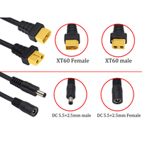 Kabel Daya XT30 XT60 XT90 Pria ke Wanita ke Jack DC 5.5x2.1mm 5.5x2.5mm