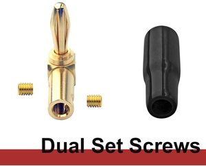 Hot bán Loa Dây góc bên phải chuối Phích cắm 4 mét mạ vàng kép vít loại 90 độ loa kết nối - Product Image 4