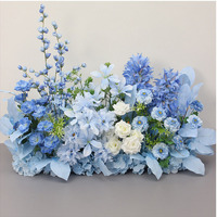 Guirlande de fleurs artificielles violettes, bleues, roses et blanches pour décoration de mariage, éventail de fleurs artificielles pour mariage