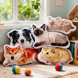 Coussin personnalisé en forme de visage d'animal, coussin en peluche 3D réaliste pour les amoureux des chiens et des chats, idée de cadeau commémoratif unique - Product Image 2