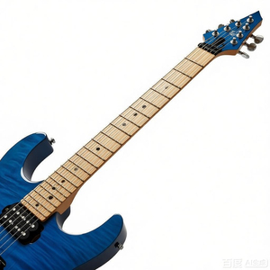 Custom Logo Style Guitar Flamed Maple <b>Top</b> HSH Pickups Gloss Blue Strat Guitar OEM ODM Factory Price - Product Image 3