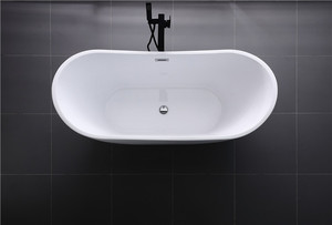 Cupc nhà máy giá tốt nhất và chất lượng tốt nhất khách sạn đứng Acrylic bồn tắm bề mặt rắn freestanding trắng bồn tắm - Product Image 2