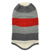 Cagoule en tricot jacquard à 1 trou, rayée, pointelle, pour hommes et femmes, masques faciaux, bonnets streetwear d'hiver, vente en gros, logo personnalisé