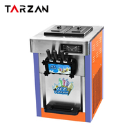Mesin es krim, Meja Stainless Steel komersial otomatis lembut melayani mesin pembuat es krim maquina de helados