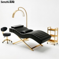 Lit de cils courbé pour salon, le plus populaire, vente en gros, haute qualité, durable, lit de beauté, mobilier de salon, table de massage moderne