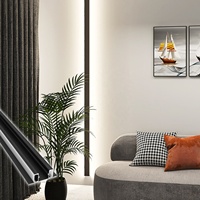 Diffuseur de lumière LED en aluminium pour bande LED 073, éclairage mural haut et bas, couleur blanche, canal LED en aluminium