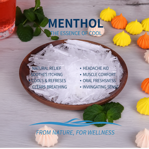 คริสตัลเมนทอลเปปเปอร์มินต์ธรรมชาติเกรดอาหารสำหรับขายส่ง ใช้ในซาวน่า วัตถุเจือปนอาหาร แต่งกลิ่นและรสชาติ เครื่องสำอาง แชมพู - Product Image 3