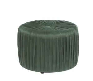 Wholesale Velvet Ottoman Footstool for Living Room, Big Ottoman Footrest, Fabric Pouf