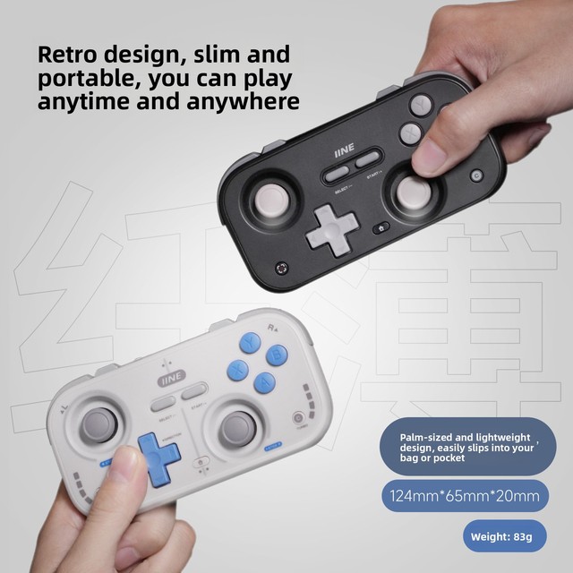 IINE Retro Game Controller Mini Gamepad Hall Joystick for Switch 2 Android IOS Phones PC Car