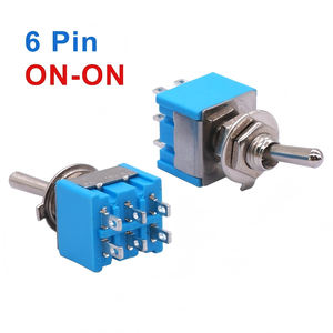 Mini Interruptor de Palanca DPDT MTS-202 de 6 Pines, 2 Posiciones ON/ON, 6A 125VAC, Interruptor de Palanca Miniatura, Interruptores DIP - Product Image 3