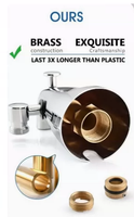 Robinet de bain moderne monocommande en laiton, encastré, avec compteur intégré, finition brossée, cartouche céramique durable, bec de sortie de baignoire souple