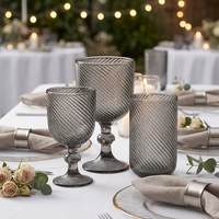 StarLuckINT Verres à vin vintage en gros à motif spirale gaufré, verres à boire colorés vert et rose pour la location d'événements de mariage