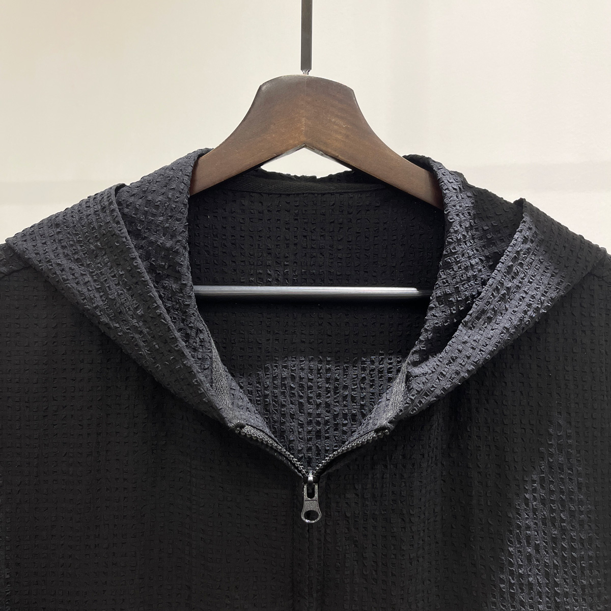 Black Short Sleeve Zip Up Hoodie - Customizable Style
