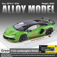 Coche de Juguete en Miniatura de Metal Fundido a Presión Lamborghini Eventado SVJ63 Oficialmente Autorizado 1:24 con Sonido y Luz, Modelo Coleccionable para Niños