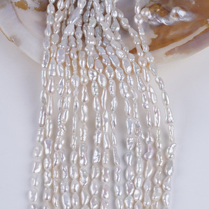 Perlas Blancas Naturales de Agua Dulce de 5-6 mm, Cuentas Irregulares Recicladas con Orificio Recto, Material para Joyería Hecha a Mano, Accesorios de Bricolaje - Product Image 2