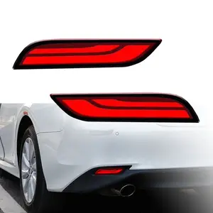 3D Optic Red LED Rear Bumper Reflectors Brake Tail Lights Lamps For 2018 2019 Toyota Camry