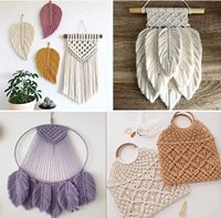 OKAY Cordon Macramé Monobrin Pas Cher, Coton Polyester Premium en Gros, 18 Couleurs, Corde en Coton Torsadé 3MM Gratuite, Chaussures, 100M